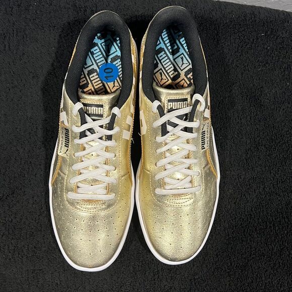 🔥🔥 PUMA California Hollywood CA 101 Metallic Gold Gum Bottom Men's 10 - PERFEC - Picture 10 of 15